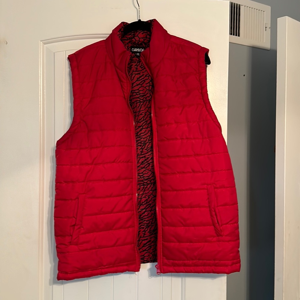 Men’s Carbon red puffer jacket